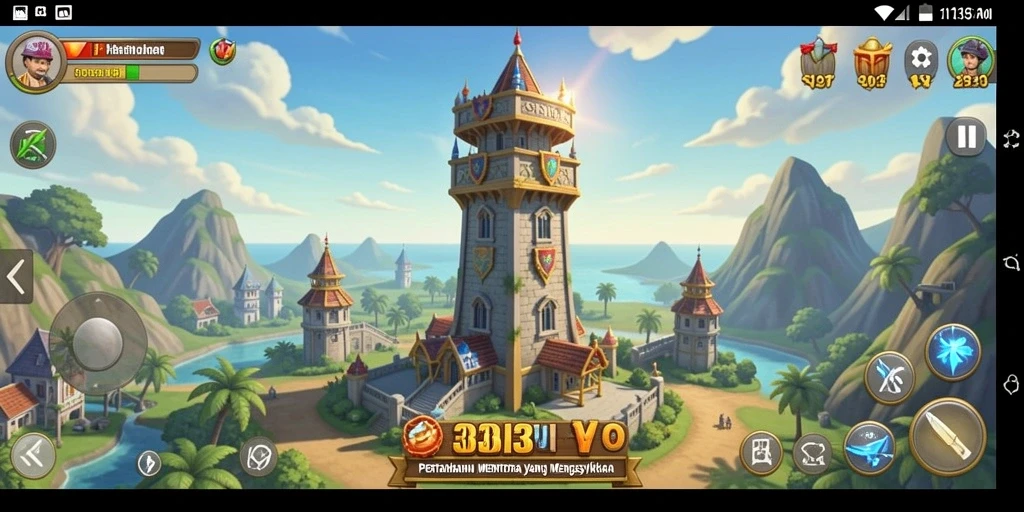 Screenshot gameplay menara pertahanan 333V yang mendebarkan.