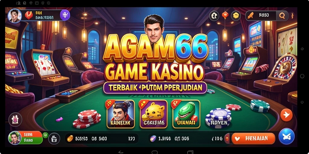 Screenshot AGAM66 menampilkan aksi mendebarkan permainan Kasino.
