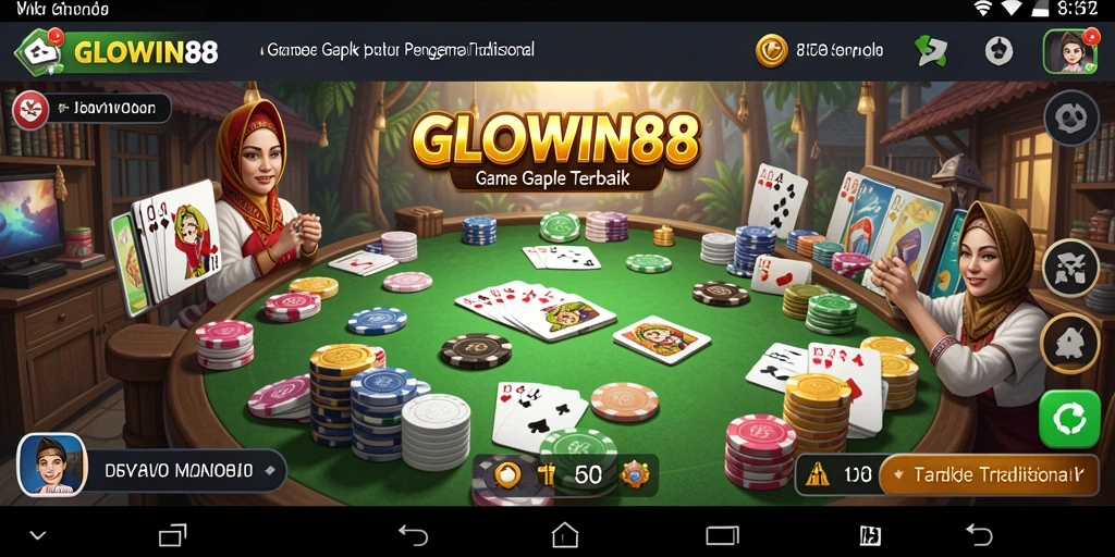 Tampilan gameplay GLOWIN88 yang seru dan menarik untuk bermain Gaple.