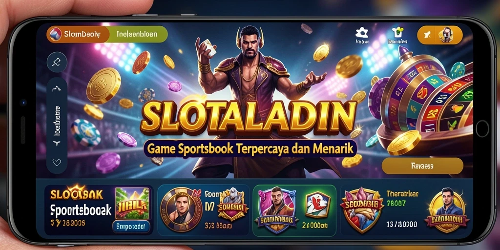Tampilan layar SLOTALADIN dengan gameplay taruhan yang seru.