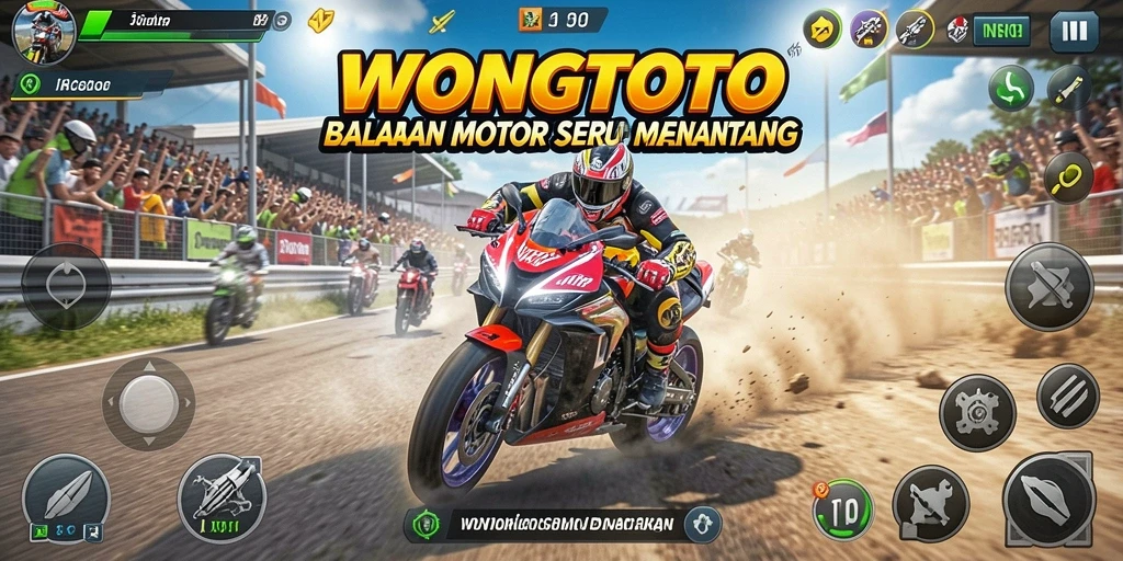 Tampilan menarik dari gameplay balapan motor WONGTOTO.